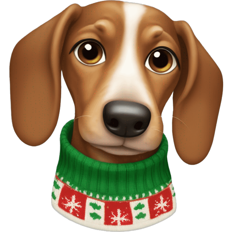 Wiener Dog in christmas sweater emoji