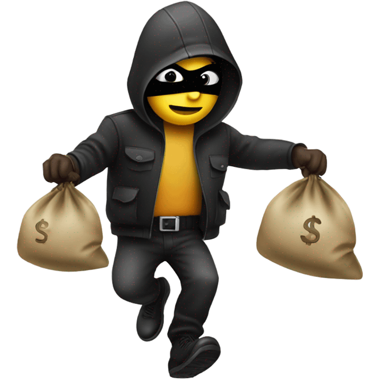 Robber emoji with money bags emoji