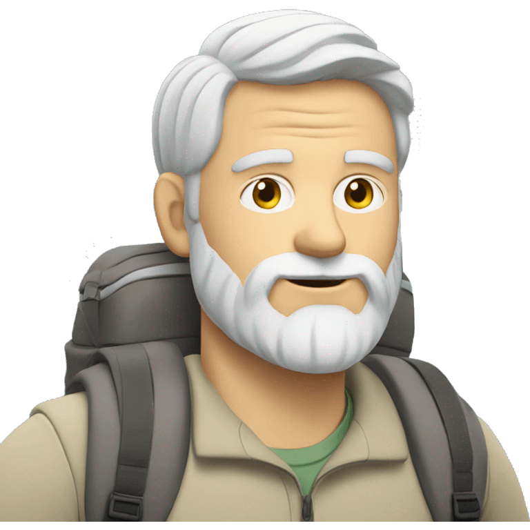 middle aged white guy with beard Hiking a mountain emoji