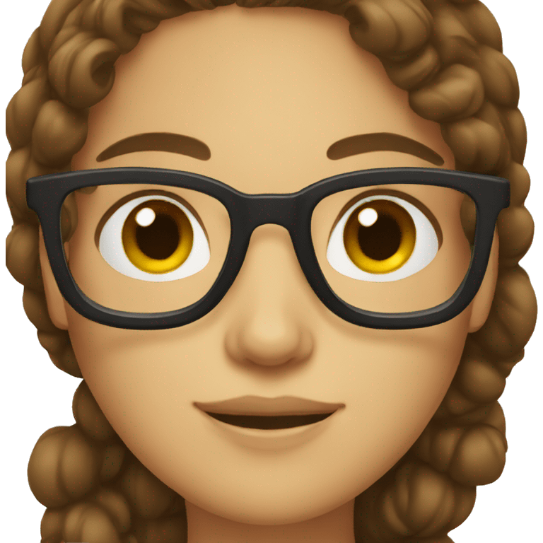 Female with glasses and brown hair emoji