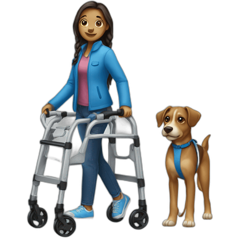 Girl-tolder-with-a-blue-walker emoji