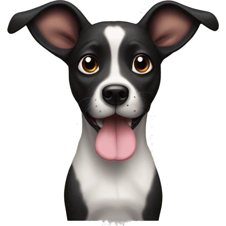 dog with tongue out and very long black ears straight out to the sides emoji