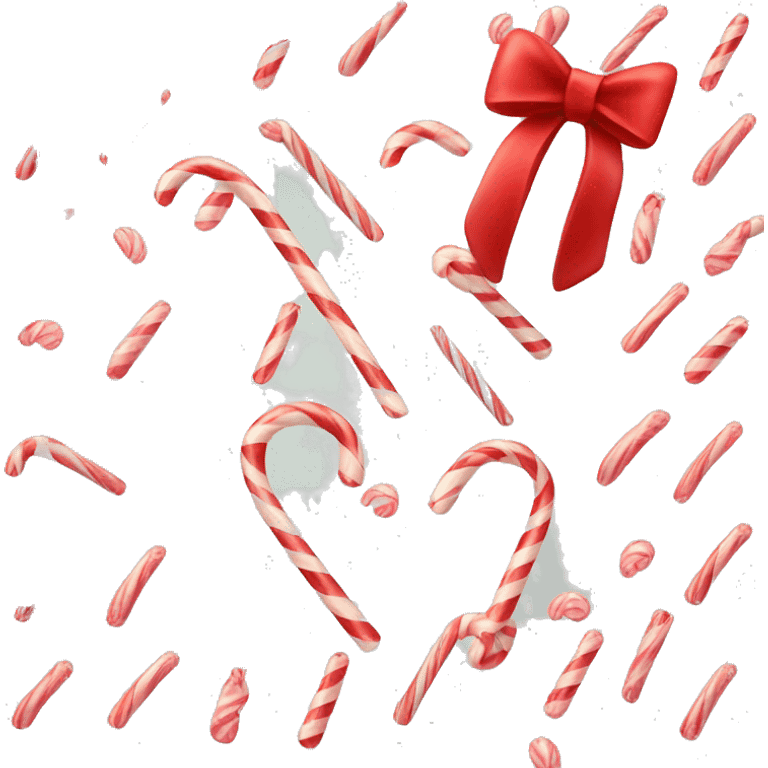 candy cane red bow emoji