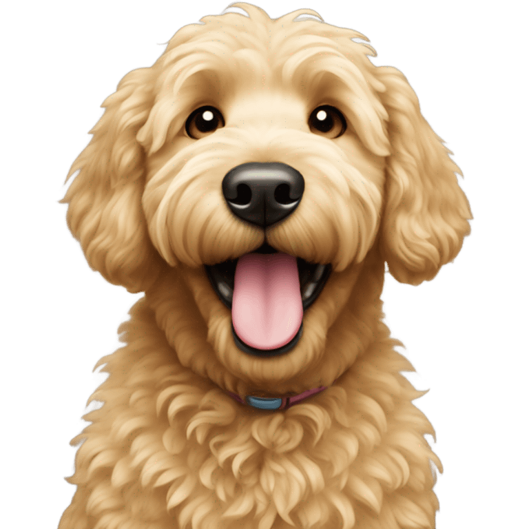 Golden doodle smiling  emoji