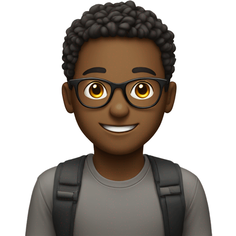 smiling boy with glasses indoors emoji