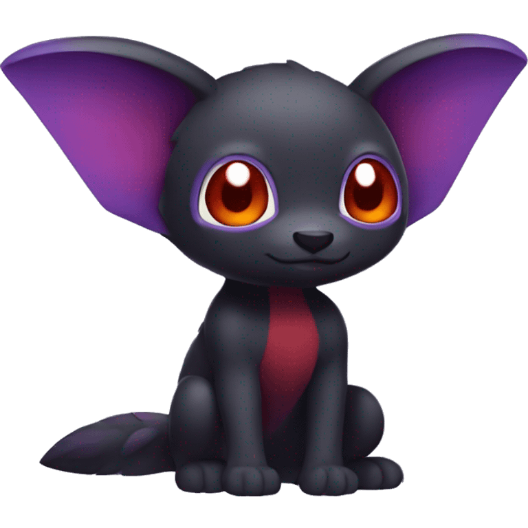 Cute cool dark black red purple animal hybrid Fakemon full  body emoji