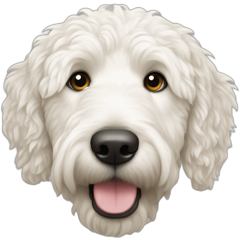 White golden doodle head emoji