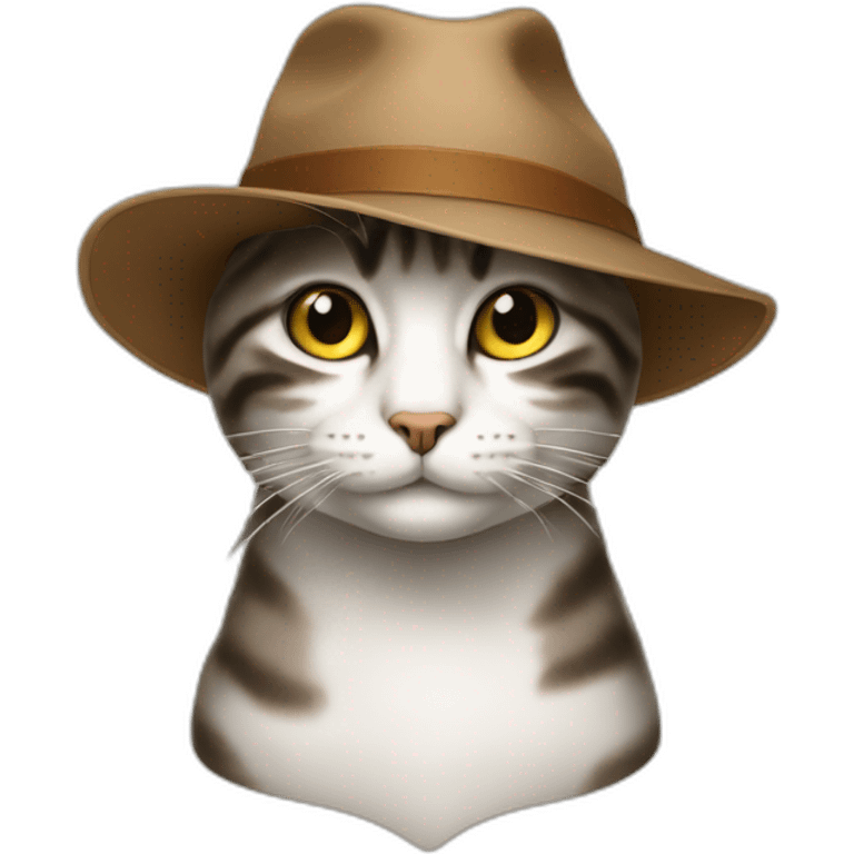 Un chapeau sur un chat emoji