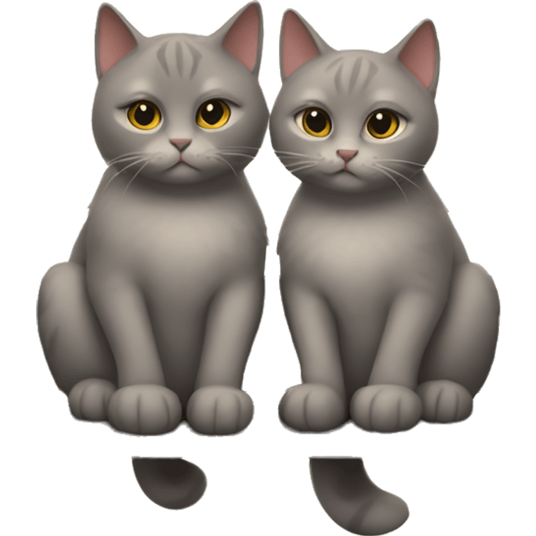 Two kitties head touching lovingly sitting on a bench at night emoji