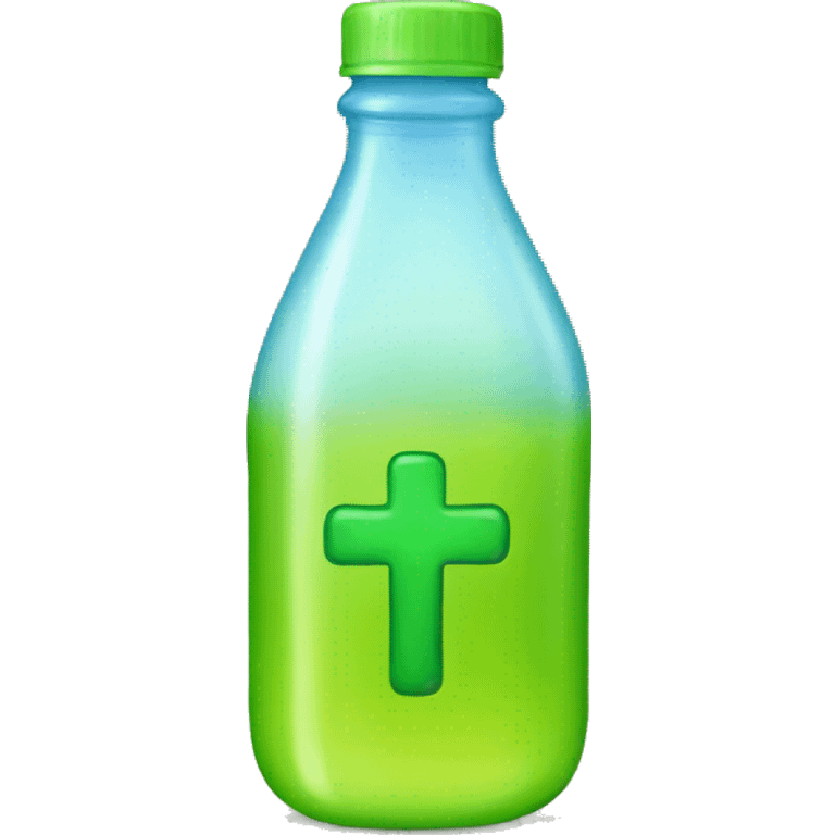 plastic bottle with a cross emoji