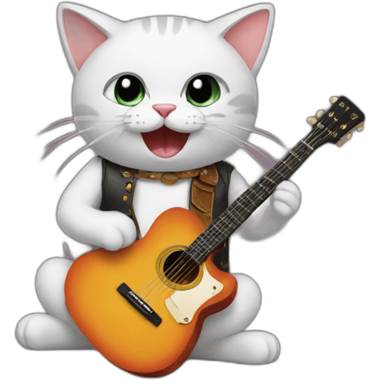 cat playing a guitar emoji