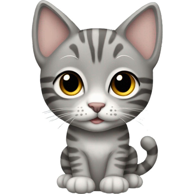 Grey girl tabby kitten emoji