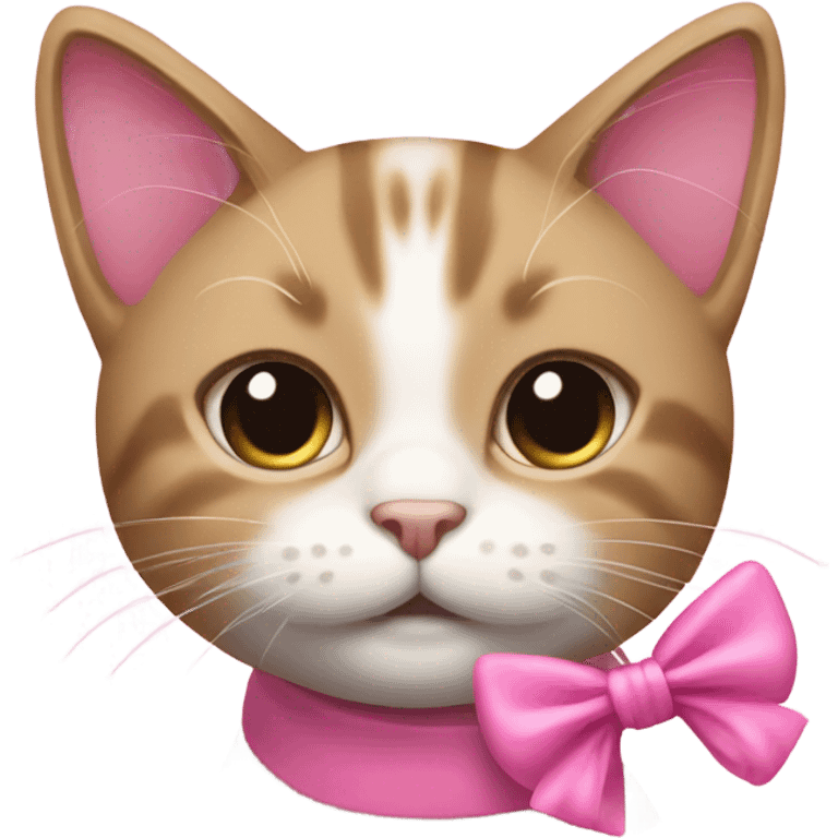 cat with two pink bows emoji