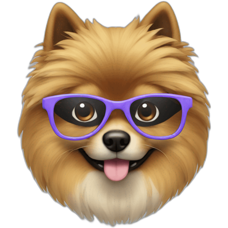 zwergspitz with glasses emoji