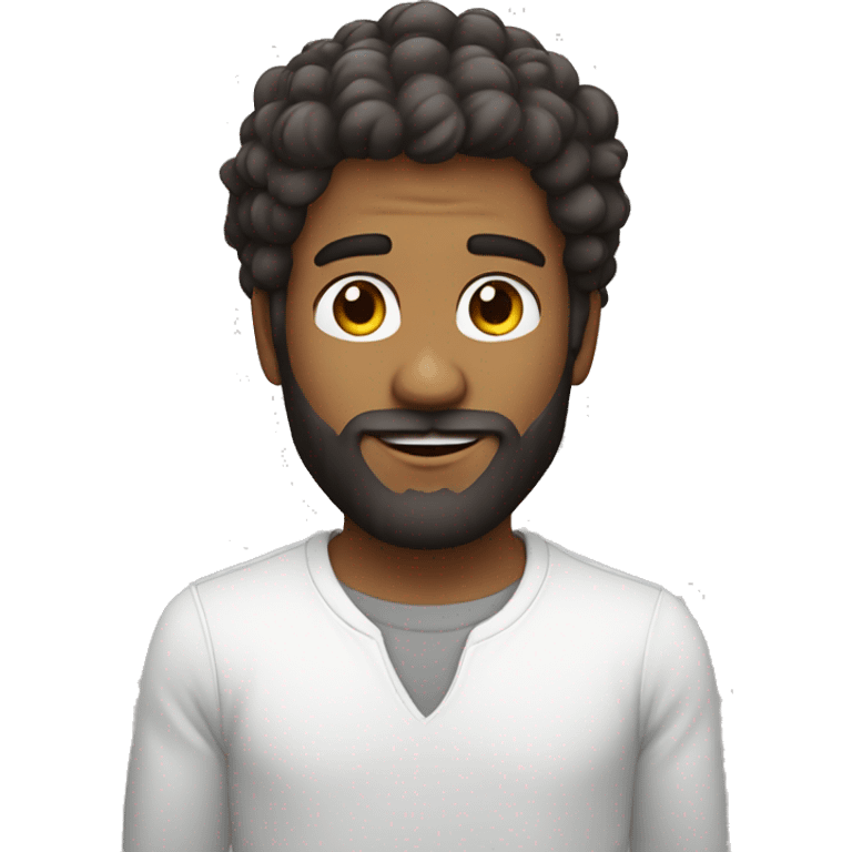 Um homem com cabelo branco sem barba emoji