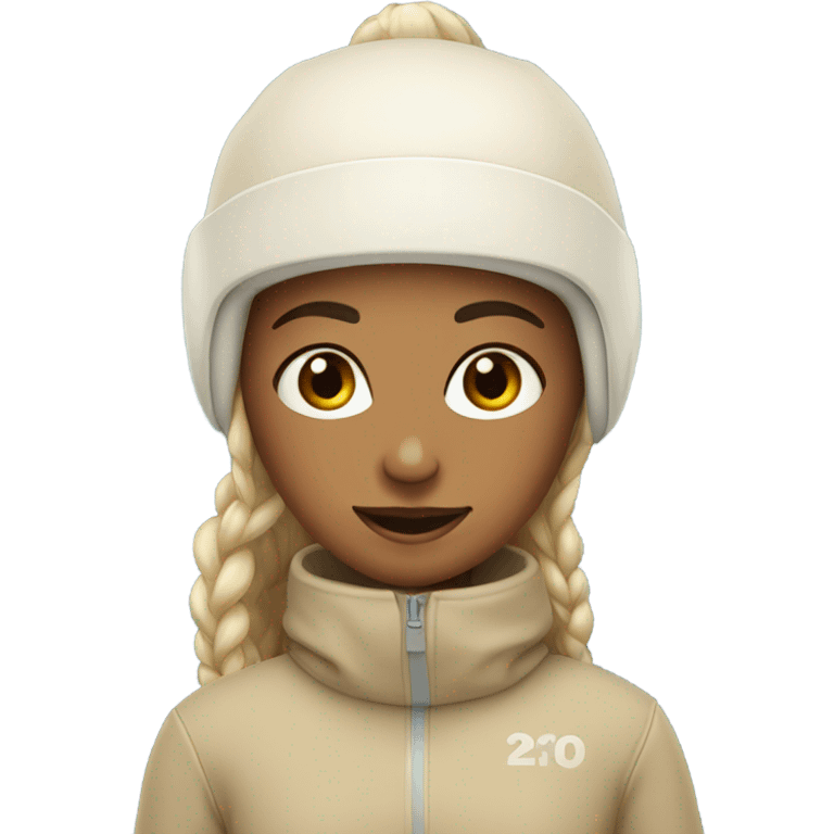 beige girl on a ski emoji