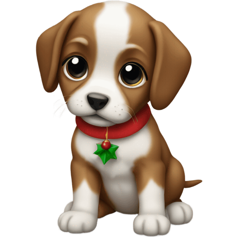 Christmas puppy emoji