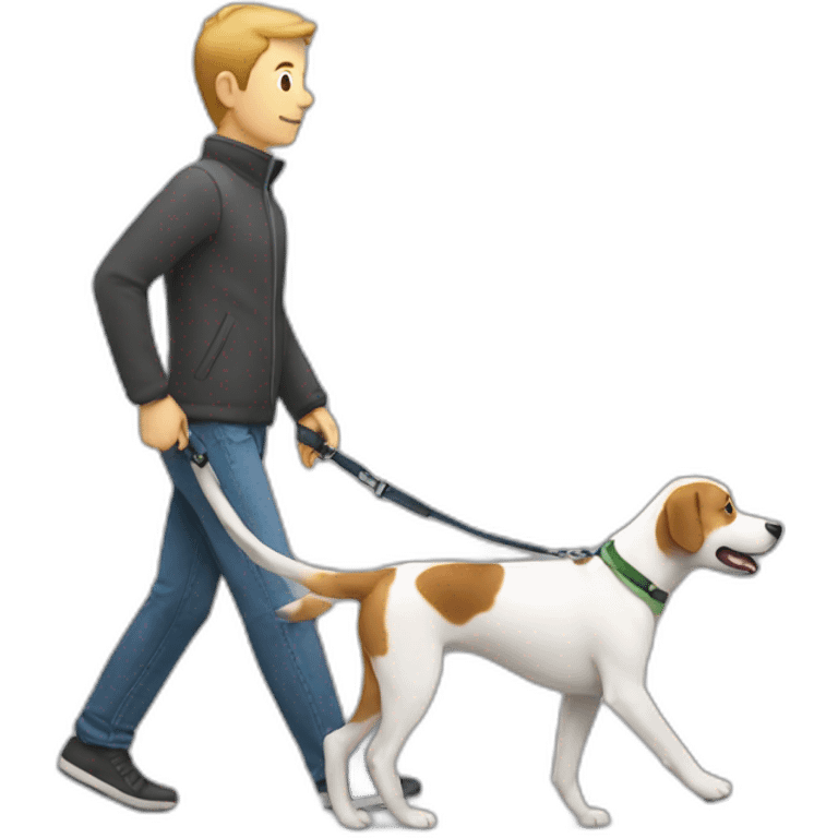 Dog walking human on leash emoji