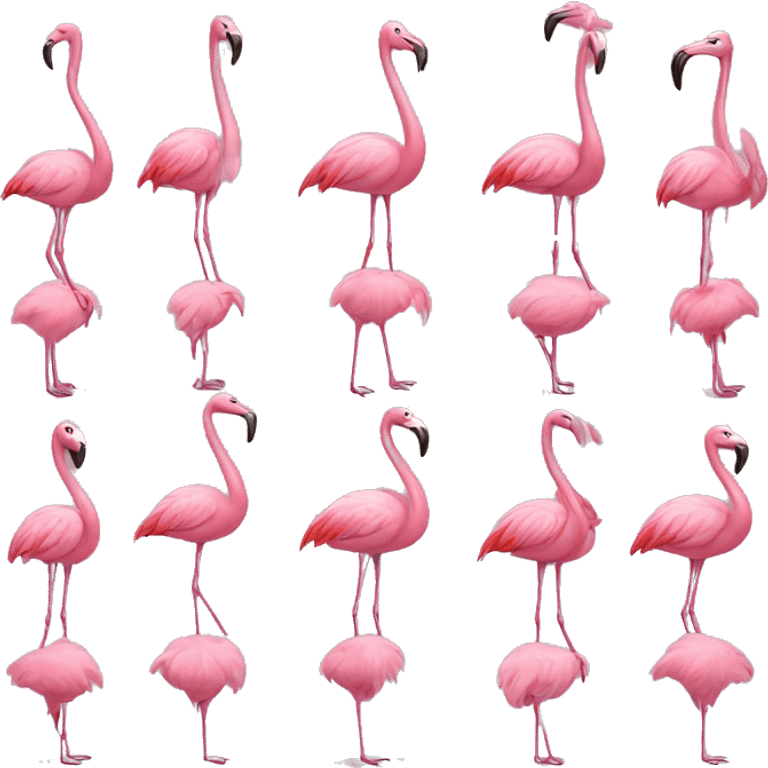 Flamingo in different outfits  emoji