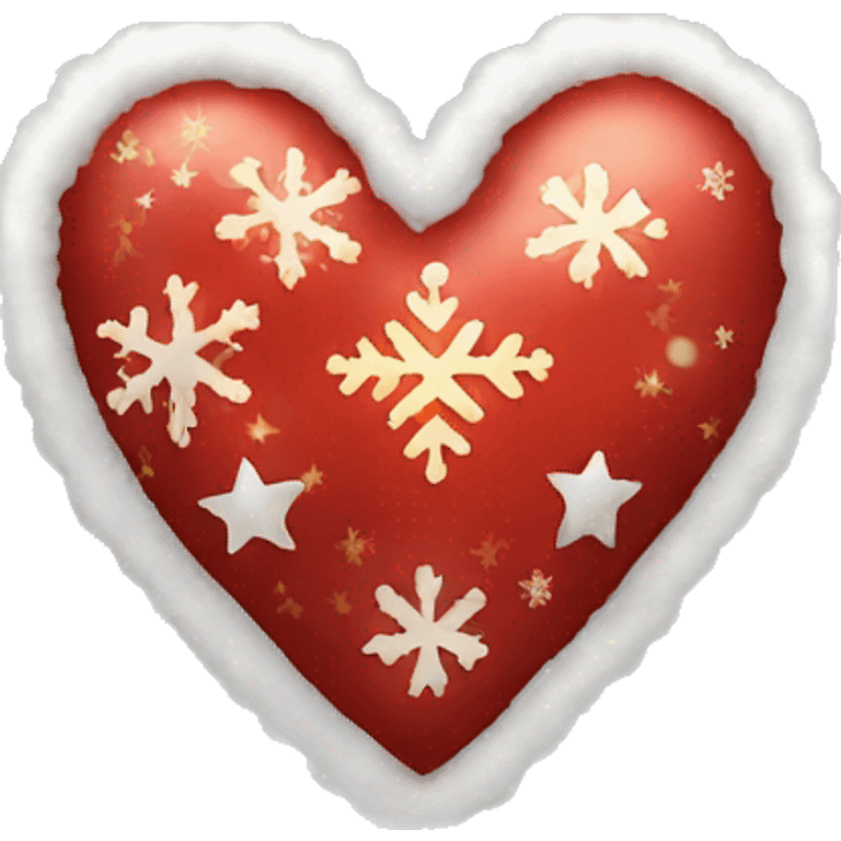 A Christmas themed heart  emoji