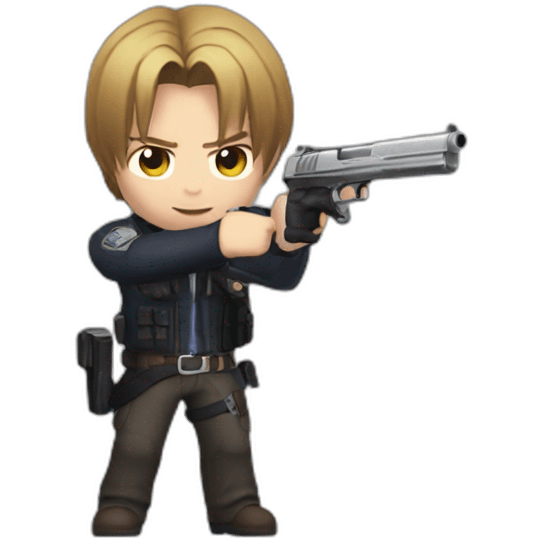 Emoji Leon kennedy with gun emoji