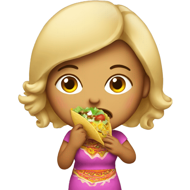 Big girl eating taco  emoji