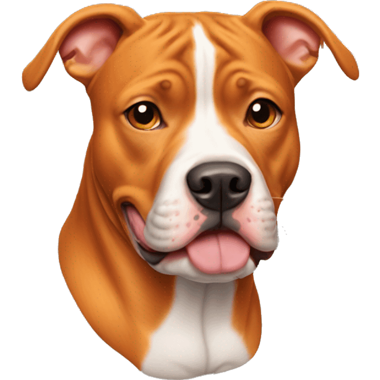 orange pitbull with cropped ears  emoji