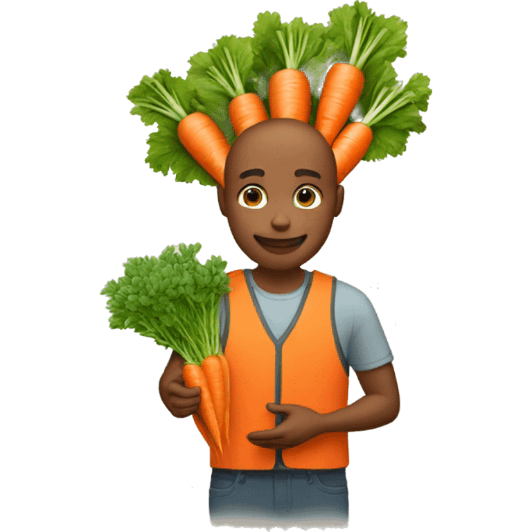 man gifting carrots insteasd of flowers emoji