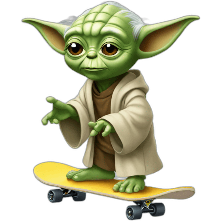 Yoda qui fait du skateboard emoji