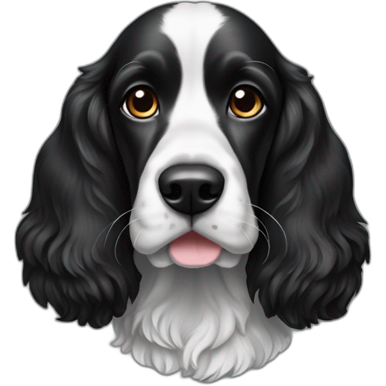 black and white english cocker emoji