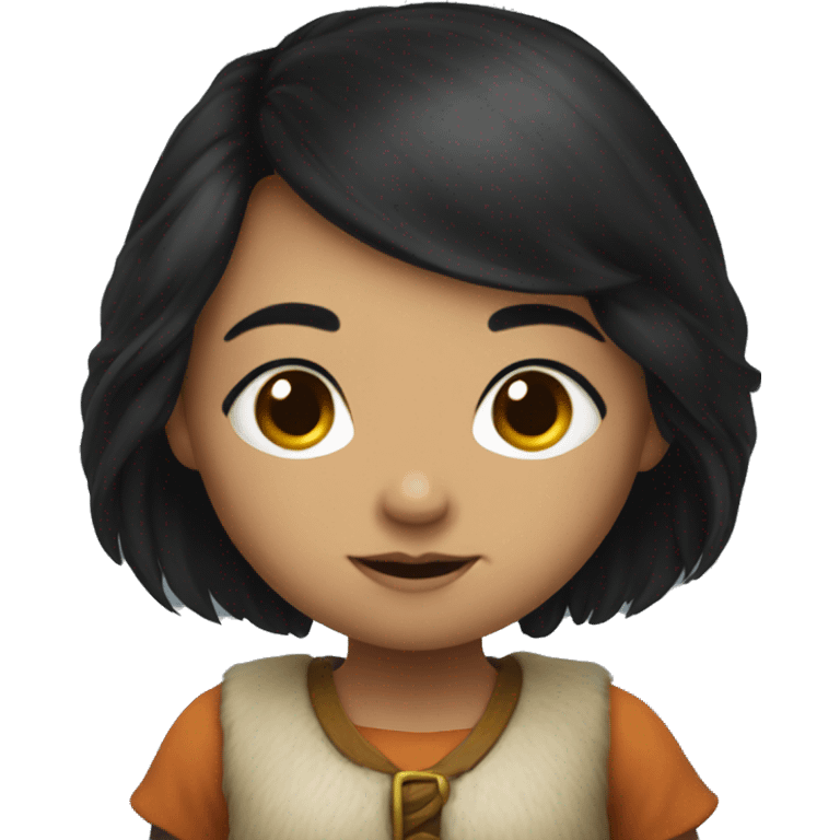 a dwarf girl with black hair emoji