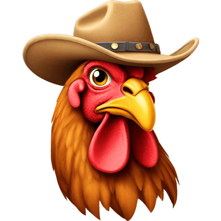 Rooster wearing a cowboy hat emoji