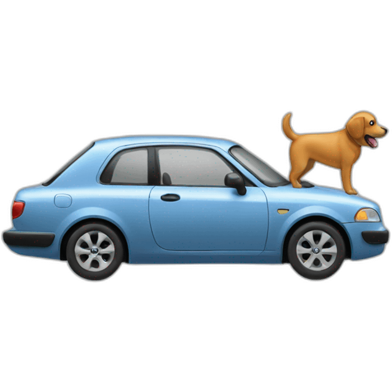 Car on dog emoji