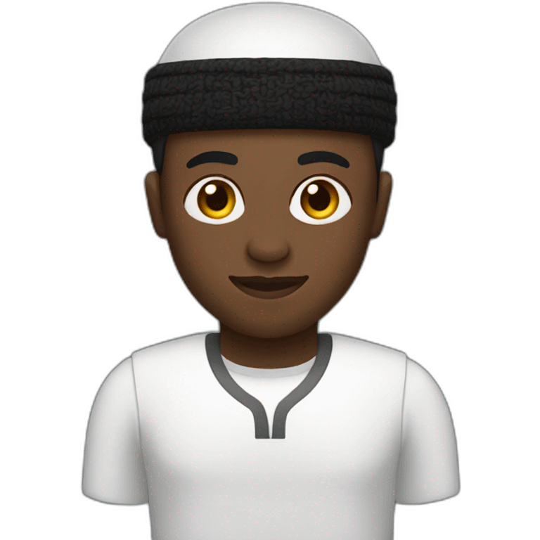 Black man wearing a kufi emoji