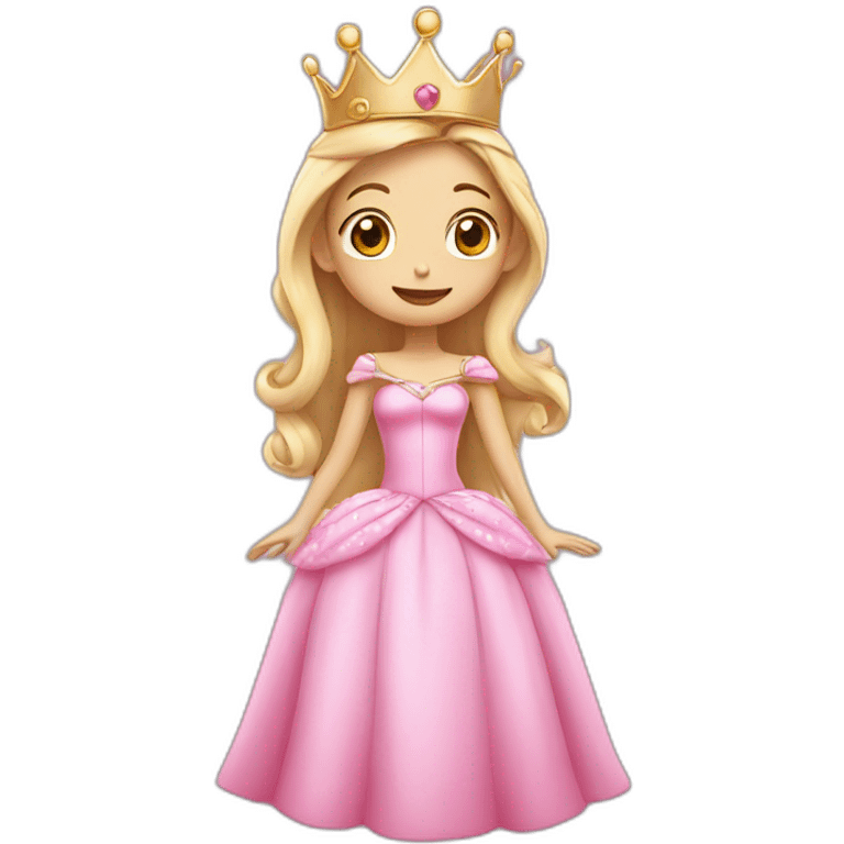 pink princess with crown and princess dress sending a kiss emoji