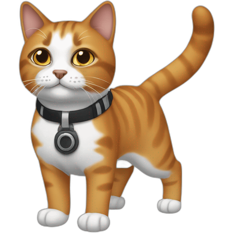 agean cat that is ginger, white and black pilot emoji