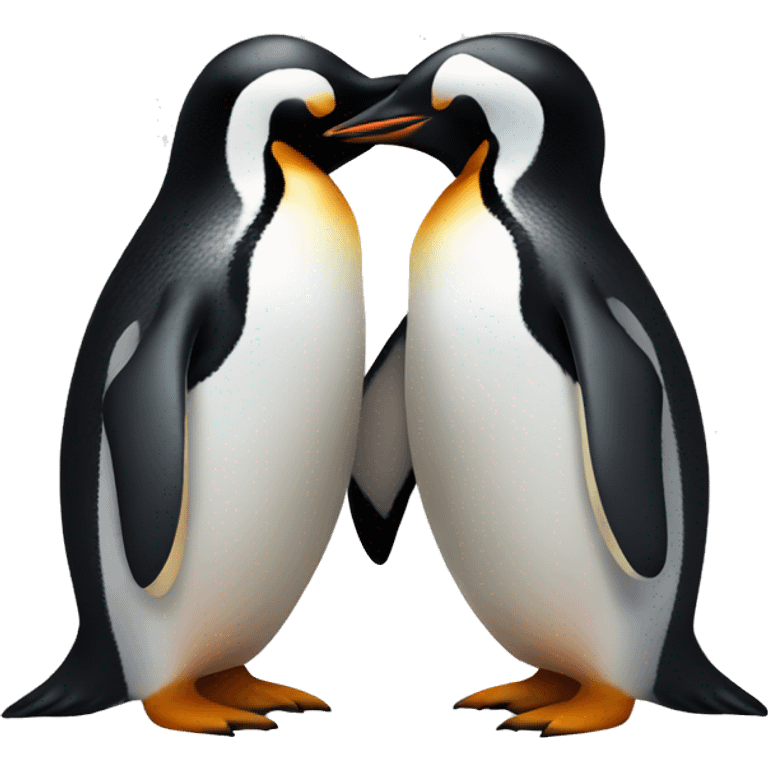 Two penguins hugging each other  emoji