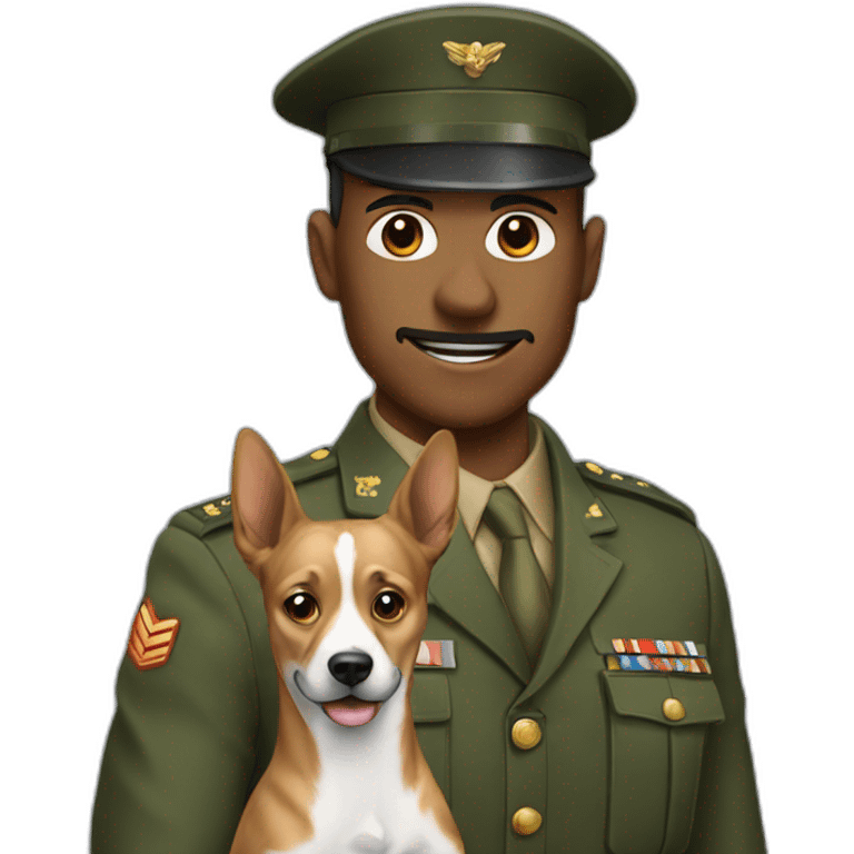 Militaire avec son chien emoji