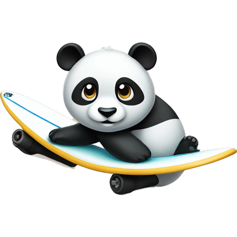 Panda rolling while surfs emoji