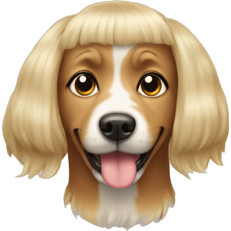 Dog with a wig  emoji