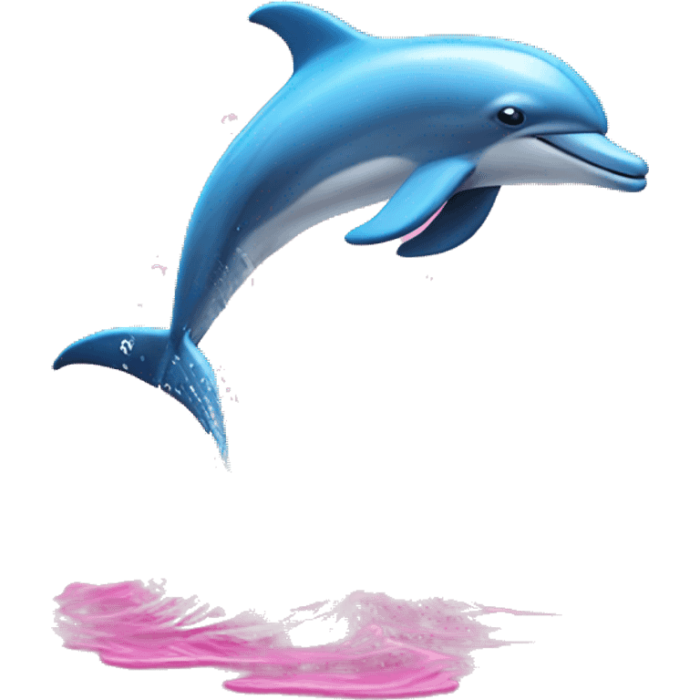 Dolphin jumping through heart shaped water splash emoji