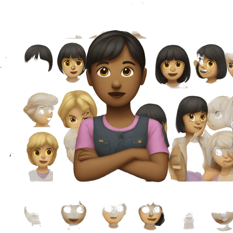 girl with short bangs emoji