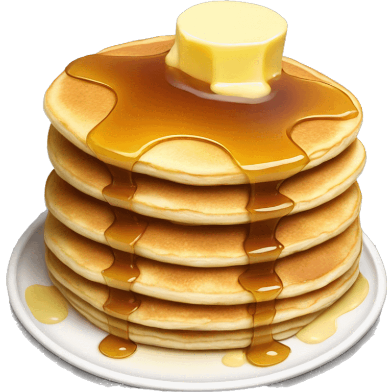 Stack of pancakes with butter and syrup emoji