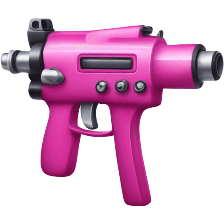 Pink ombre tattoo gun with glitter emoji