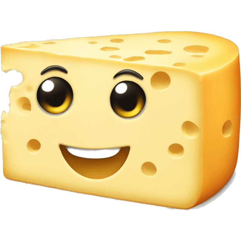 cheese with happy eyes emoji