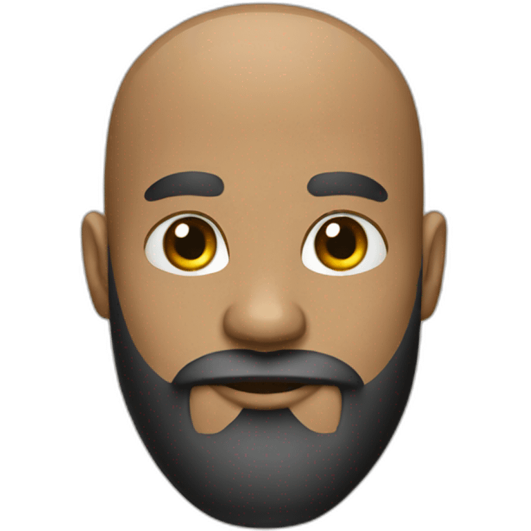 baldhead with beard looking proffesional emoji