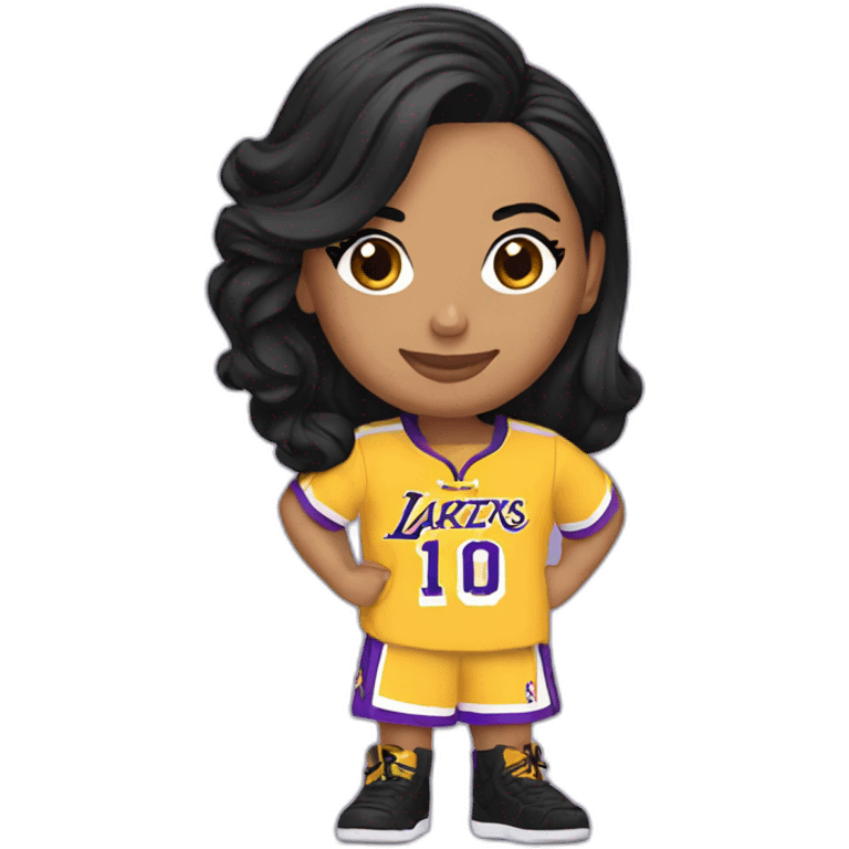 demi lovato wearing yellow lakers jersey emoji