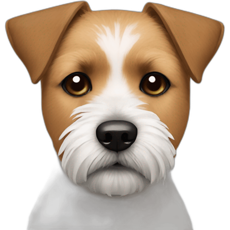 white border terrier with brown ears emoji