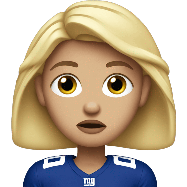 Crying Blonde NY Giants Fan emoji