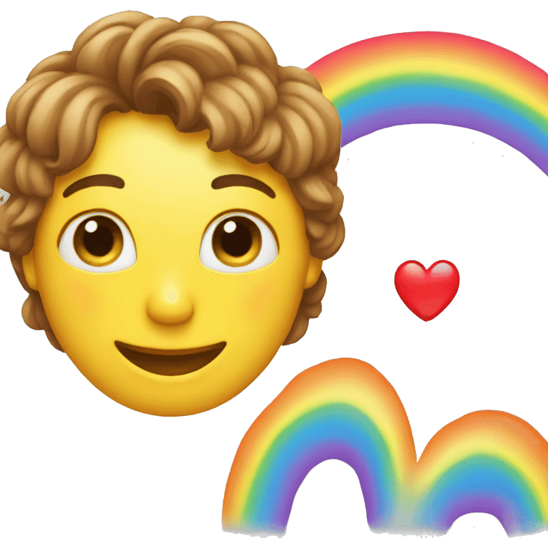 heart and rainbow and face emoji